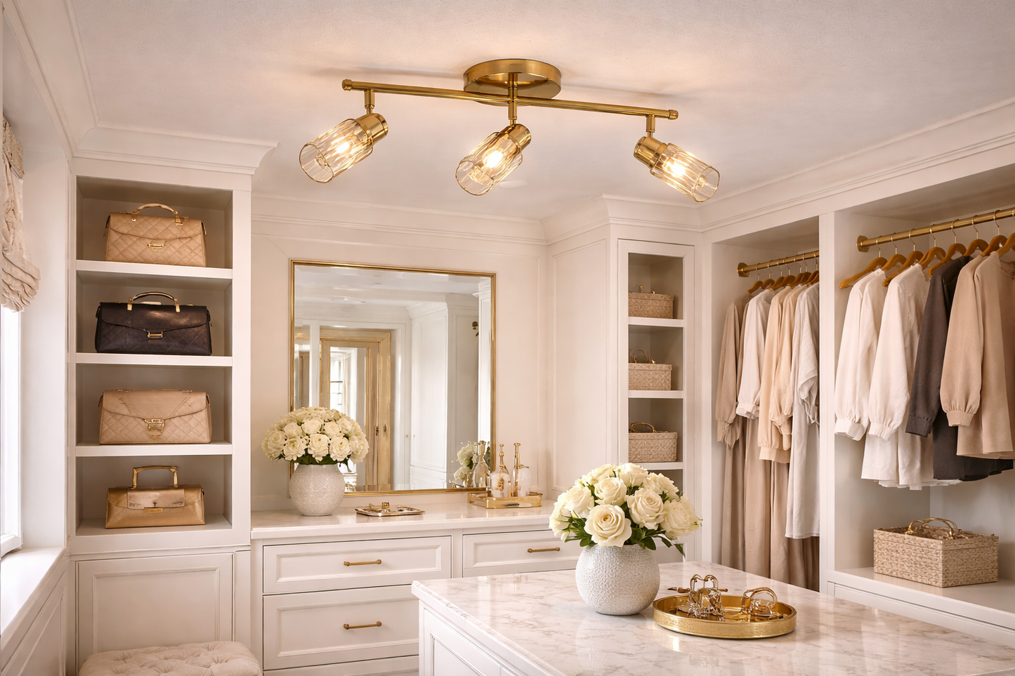 3-Light Spotlight – Satin Brass (E14, 40W)