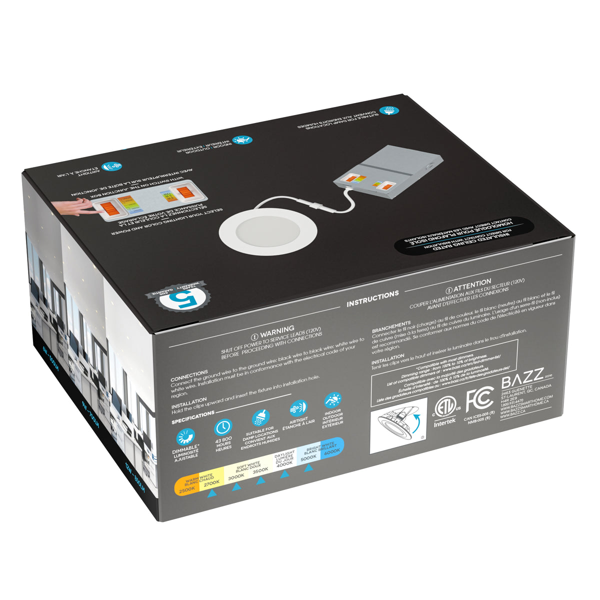 DISK43W5CCTW 4' WATTAGE+KELVIN SELECT WHITE RECESSED