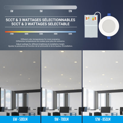 DISK43W5CCTW 4' WATTAGE+KELVIN SELECT WHITE RECESSED