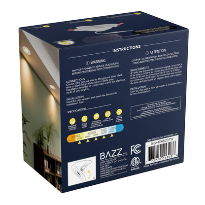 DISK4DR5CCTW 4' DIRECTONAL WHITE LED RECESSED 5CCT
