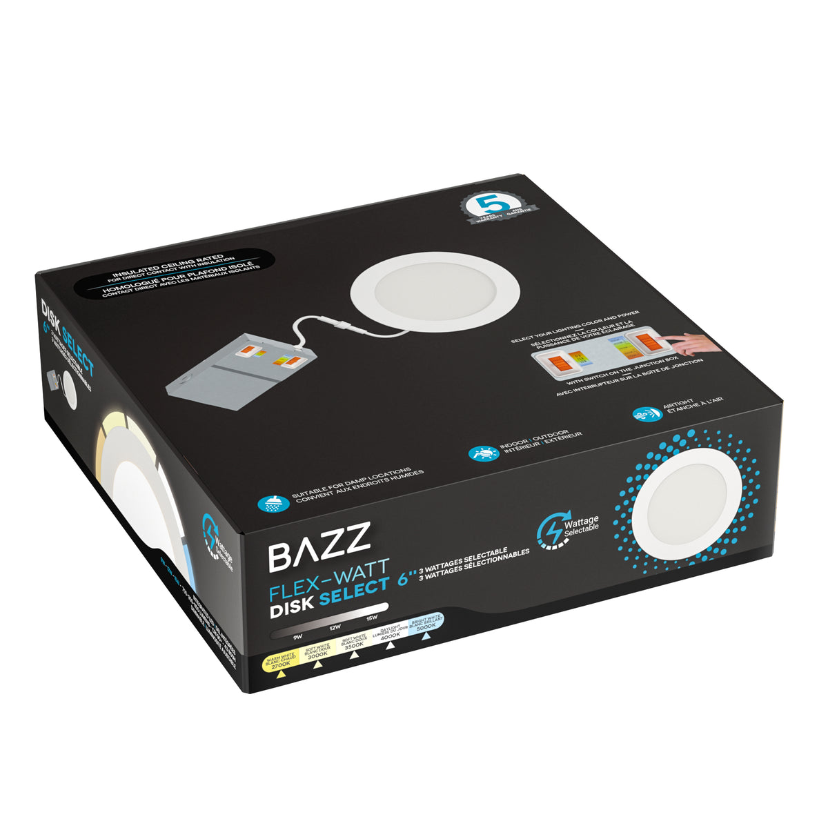 DISK63W5CCTW  6" WATTAGE+KELVIN SELECT WHITE RECESSED