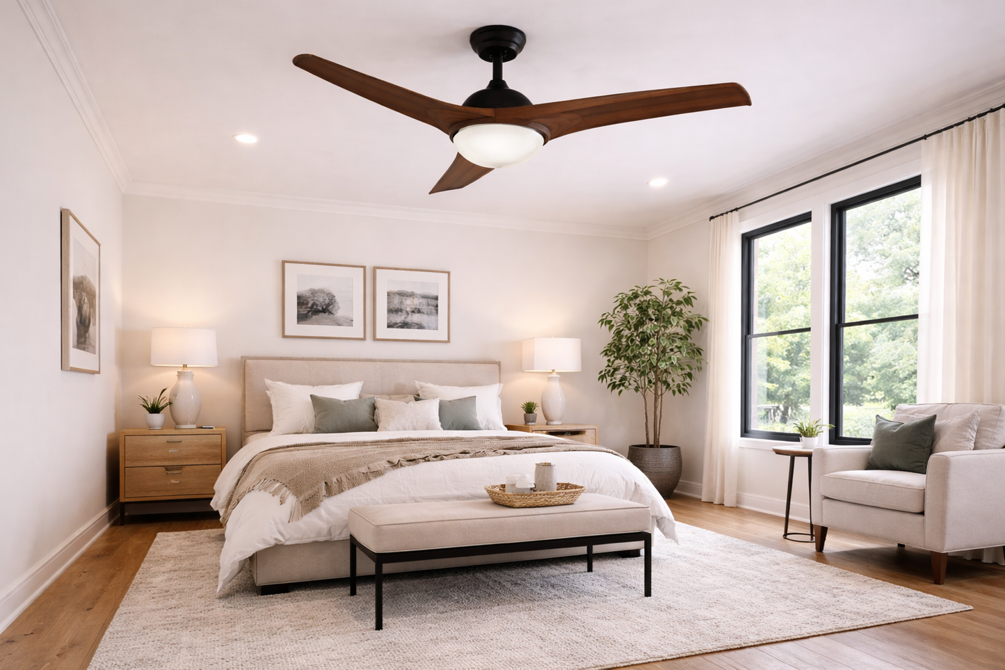 52" LED Ceiling Fan – Brown Finish
