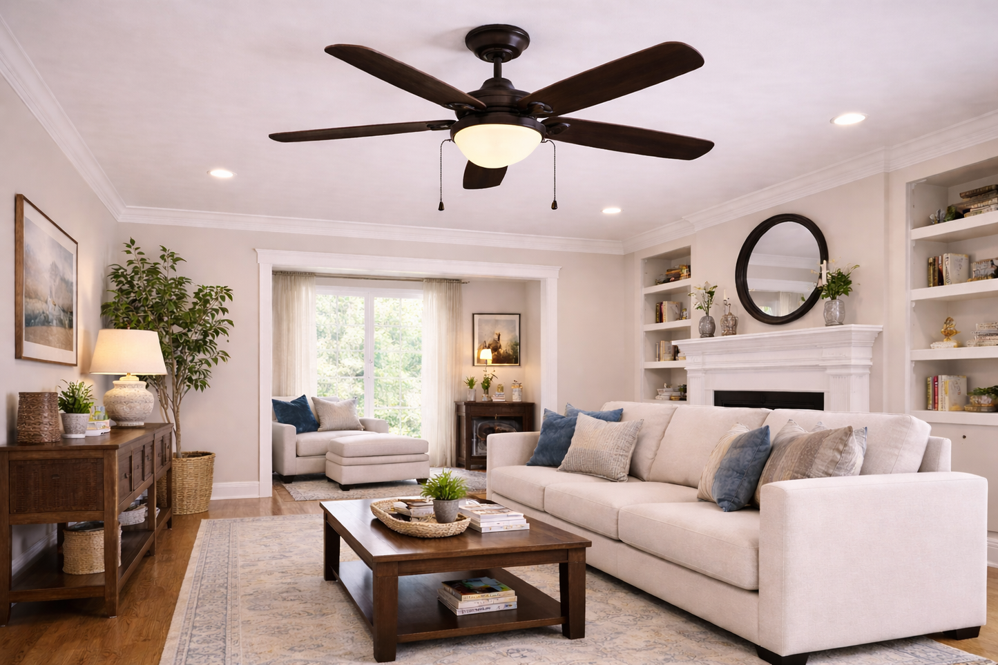52" Ceiling Fan – Bronze (2-Light, E27, 40W)