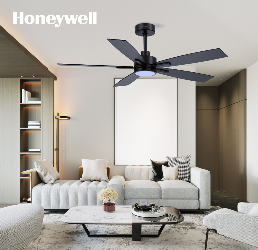 VEGAS DECORATIVE CEILING FAN 52” 18W LED CCT BLACK