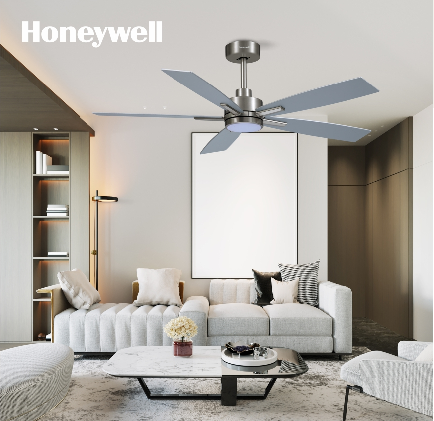 DECORATIVE CEILING FAN 52” SATIN NICKEL
