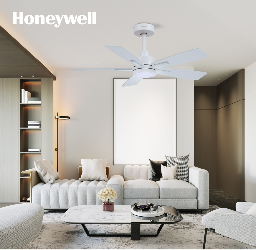 VEGAS DECORATIVE CEILING FAN 42” 20W LED CCT WHITE