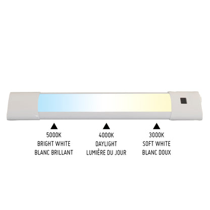 U19MTK12W  12" DIMMABLE MOTION LED 3CCT BAR WHITE