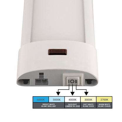 U19MTK12W  12" DIMMABLE MOTION LED 3CCT BAR WHITE
